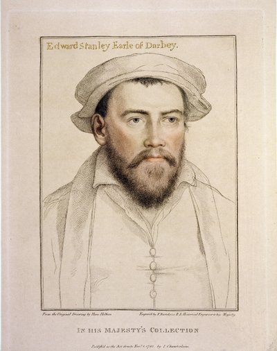 Edward Stanley Conte di Derby (1508-1572) inciso da Francesco Bartolozzi (1727-1815) 1793 da Hans Holbein der Jüngere