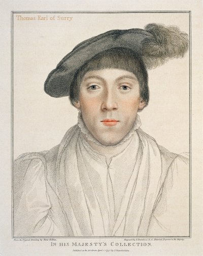 Henry Howard, Conte di Surrey, inciso da Francesco Bartolozzi, 1795 da Hans Holbein der Jüngere