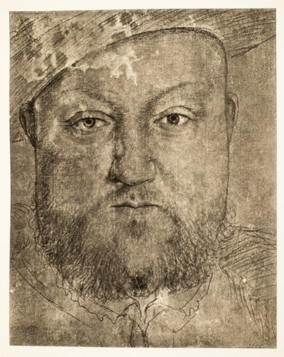 Enrico VIII, disegno a gesso, c.1540, pub. 1902 da Hans Holbein der Jüngere