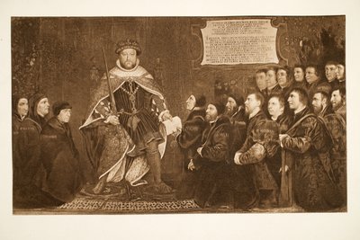 Enrico VIII concede una carta ai Barbieri-Chirurghi da Hans Holbein der Jüngere