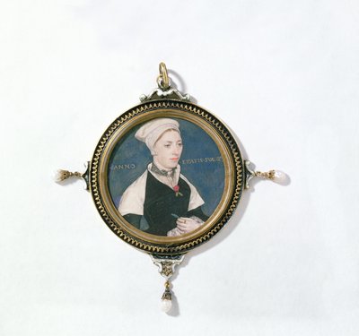 Jane Small, precedentemente conosciuta come Mrs. Robert Pemberton, c.1540 (dettaglio) da Hans Holbein der Jüngere
