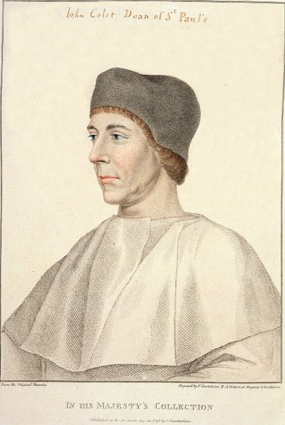 John Colet (c.1467-1519), Decano di San Paolo inciso da Francesco Bartolozzi da Hans Holbein der Jüngere