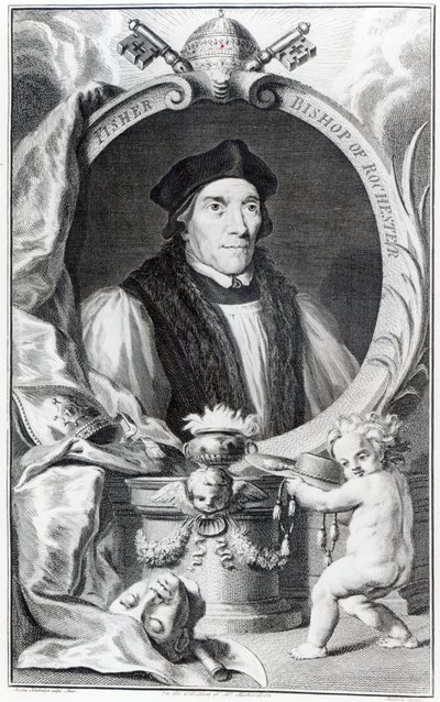 John Fisher, Vescovo di Rochester, inciso da Jacobus Houbraken, c.1738-42 da Hans Holbein der Jüngere