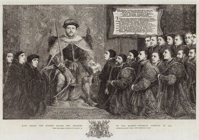Re Enrico VIII che concede la Carta alla Compagnia dei Barbieri-Chirurghi, nel 1541 da Hans Holbein der Jüngere