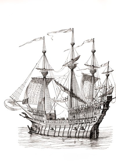 Nave da guerra che trasportò il re Enrico VIII al Campo del Drappo d