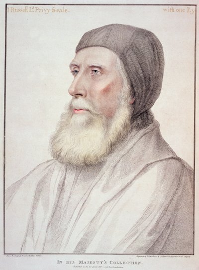 Ritratto di John Russell, 1° Conte di Bedford (1485-1555) inciso da Francesco Bartolozzi (1727-1815) da Hans Holbein der Jüngere