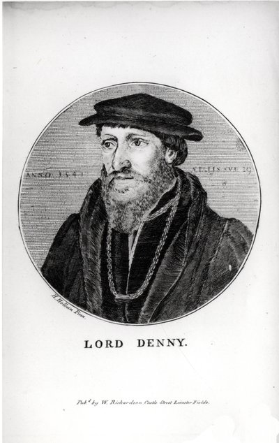 Ritratto di Sir Anthony Denny (1501-49) nel 1541, inciso da W. Richardson da Hans Holbein der Jüngere