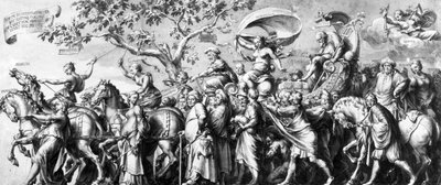 Il trionfo delle ricchezze, disegnato da Jan de Bisschop, c.1650 da Hans Holbein der Jüngere