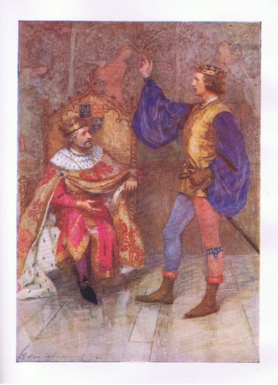 E morirò centomila volte prima di rompere la più piccola parte di questo voto (Re Enrico IV), dalle Opere Complete di Shakespeare pubblicate da George Harrap & Co Ltd, anni 1920 da Hans Holbein der Jüngere