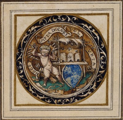 Cupido punto dalle api - Progetto per un pendente o distintivo da cappello, c.1532-43 da Hans Holbein der Jüngere