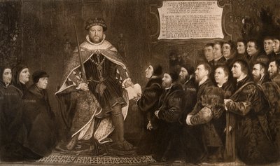 Enrico VIII, concessione di una carta ai Gremi dei Barbieri e Chirurghi da Hans Holbein der Jüngere