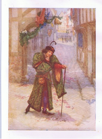 Sono determinato a dimostrarmi un cattivo e a godere dei piaceri oziosi di quei giorni (Re Riccardo II), dalle Opere Complete di Shakespeare pubblicate da George Harrap & Co Ltd, anni 1920 da Hans Holbein der Jüngere
