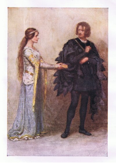 Io, non io, non ti ho mai dato nulla (Amleto), dalle Opere Complete di Shakespeare pubblicate da George Harrap & Co Ltd, anni 1920 da Hans Holbein der Jüngere