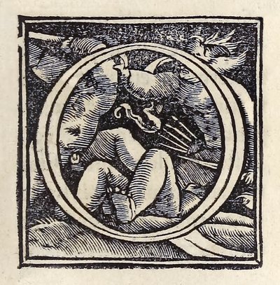 "O" illuminata dalla terza edizione di Basilea del 1518 di 