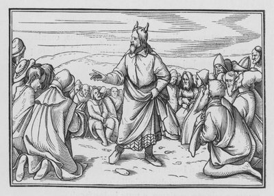 Mosè racconta la storia del passaggio di Israele nel deserto, Deuteronomio I, 3 da Hans Holbein der Jüngere