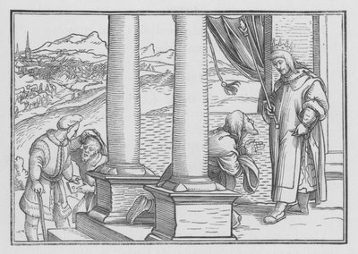 Nathan rimprovera Davide con una parabola, 2 Samuele XII, 7 da Hans Holbein der Jüngere