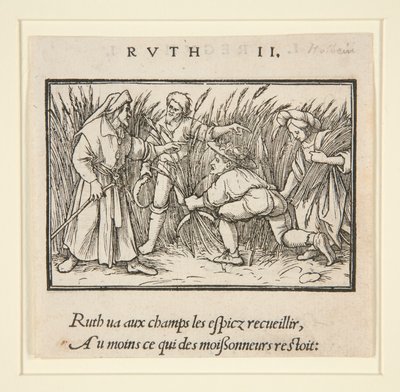 Ruth che Pulisce nei Campi di Booz (recto); Anna e Elkanah (verso) da Hans Holbein der Jüngere