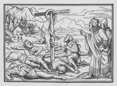 Il serpente di bronzo, Numeri XXI, 9 da Hans Holbein der Jüngere