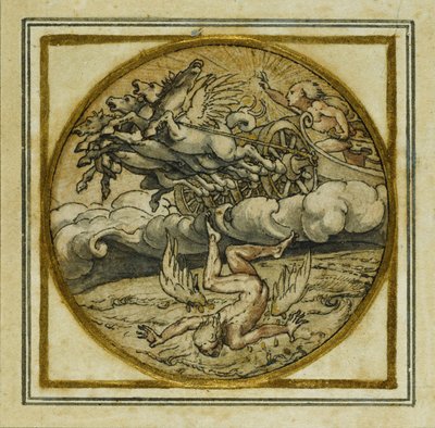La caduta di Icaro - Disegno per un pendente o distintivo da cappello, c.1532-43 da Hans Holbein der Jüngere