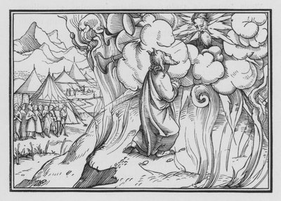 La presenza temibile di Dio sul Monte, Esodo XIX, 18 da Hans Holbein der Jüngere
