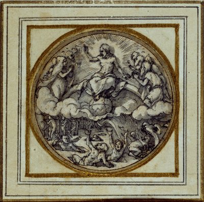 Il Giudizio Universale - Disegno per un pendente o distintivo da cappello, c.1532-43 da Hans Holbein der Jüngere