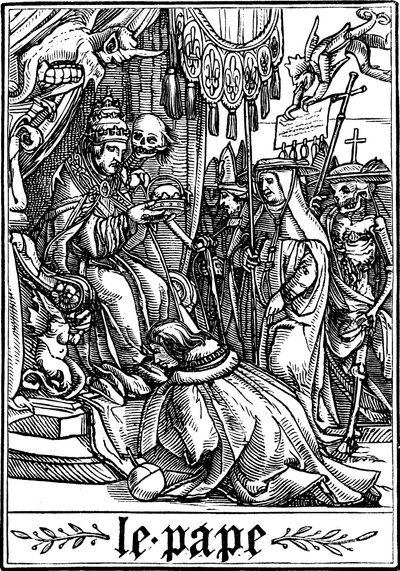 Il Papa visitato dalla Morte, 1538 da Hans Holbein der Jüngere
