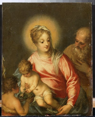 La Sacra Famiglia con San Giovanni Battista. Museo delle Belle Arti Puskin, Mosca. da Hans I or Johann Rottenhammer