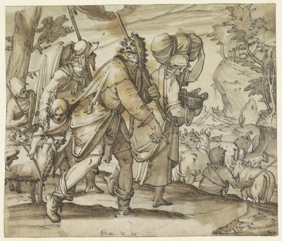 Giacobbe fugge da Labano nella terra di Canaan da Hans Jegli (II)