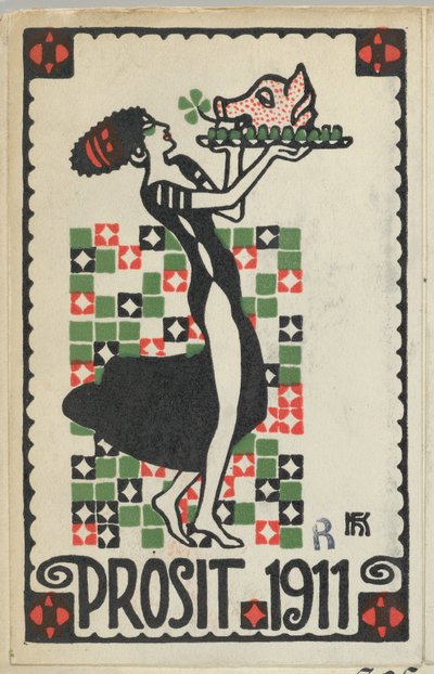 Cartolina di Capodanno: Saluti 1911 Prosit da Hans Kalmsteiner