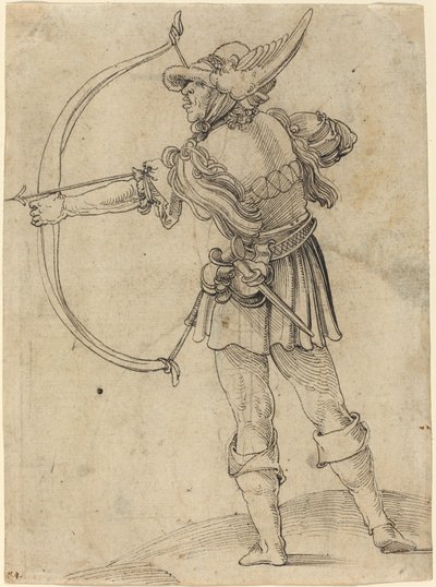 Arciere che tende il suo arco da Hans Leonard Schaufelein