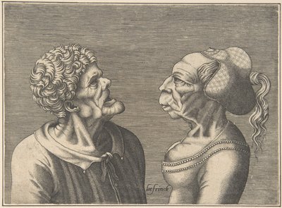 Due teste grottesche, 1538-73 da Hans Liefrinck