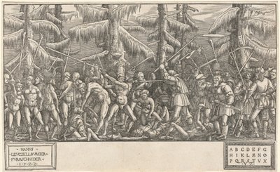 Battaglia degli Uomini Nudi e Contadini da Hans Lützelburger, after Master NH
