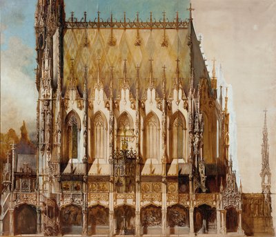Chiesa gotica di San Michele, vista laterale da Hans Makart