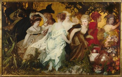 Amoretti moderni, trittico, pannello sinistro, 1868 da Hans Makart