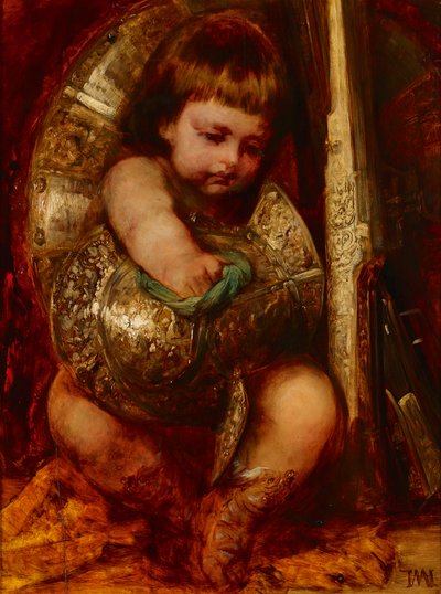 Putto che pulisce le armi di Marte da Hans Makart