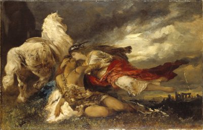 Valchiria e un eroe morente da Hans Makart