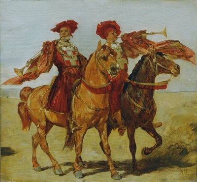 Due trombettieri a cavallo da Hans Makart