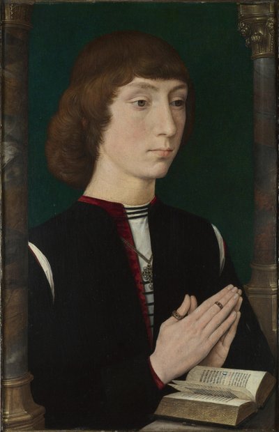 Un giovane in preghiera, 1470 da Hans Memling