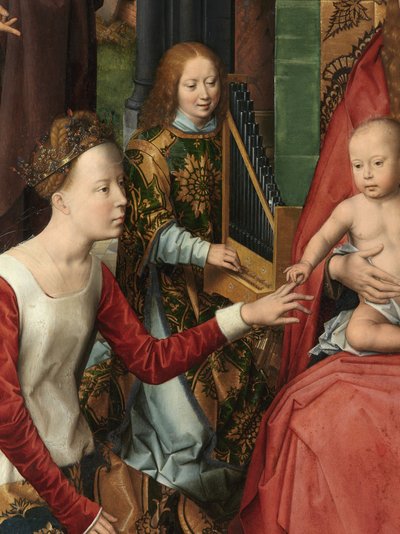 (dettaglio) del pannello centrale del Trittico di San Giovanni Battista e San Giovanni Evangelista da Hans Memling