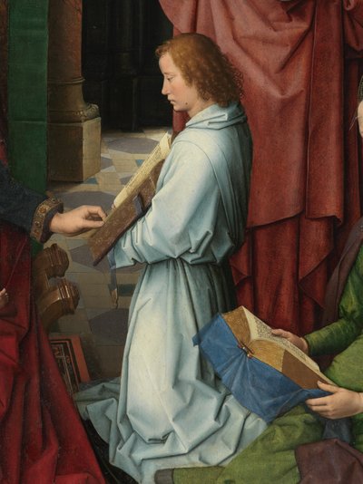 (dettaglio) del pannello centrale del Trittico di San Giovanni Battista e San Giovanni Evangelista da Hans Memling