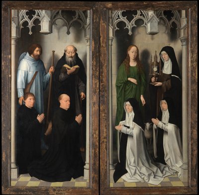 Esterno del Trittico di San Giovanni Battista e San Giovanni Evangelista da Hans Memling
