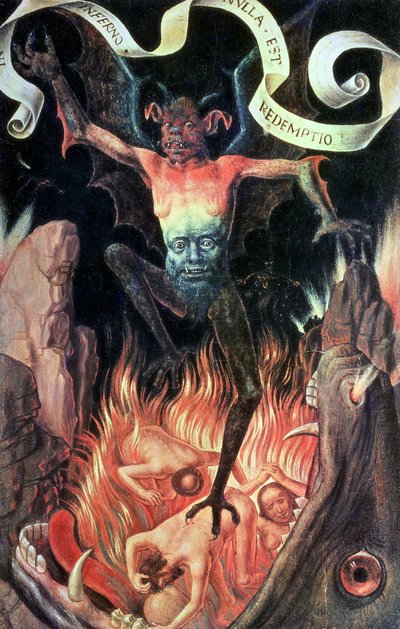 Inferno, pannello destro del Trittico della Vanità Terrena e della Salvezza Divina, c.1485 da Hans Memling