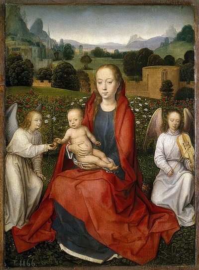 Madonna con bambino e due angeli da Hans Memling