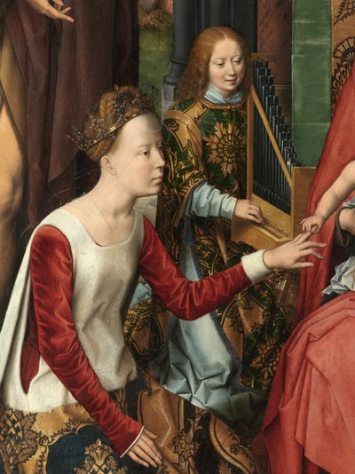Santa Caterina, pannello centrale del Trittico di San Giovanni Battista e San Giovanni Evangelista (dettaglio) da Hans Memling