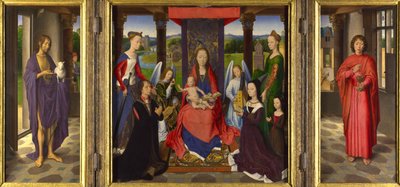 La Vergine e il Bambino con santi e donatori da Hans Memling