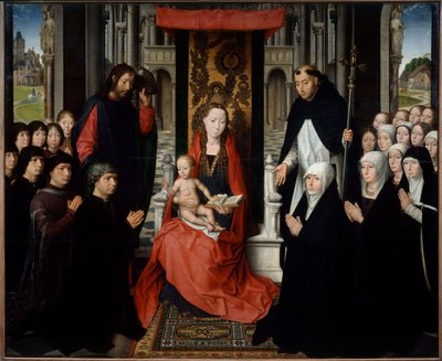 La Vergine e il Bambino tra San Giacomo e Santa Domenica che presentano i donatori da Hans Memling