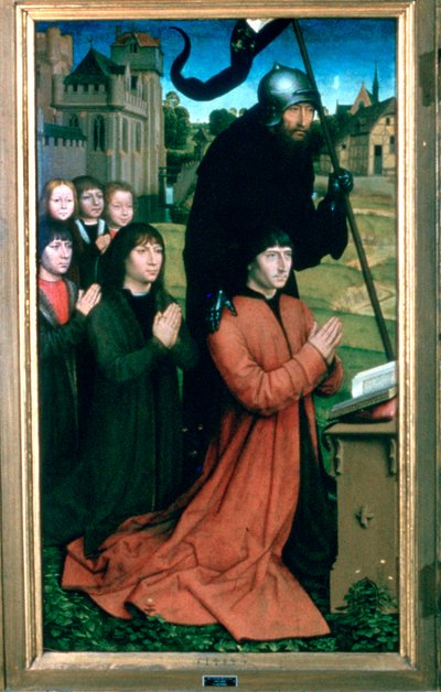 Trittico della Famiglia Moreel, (dettaglio), 1484 da Hans Memling