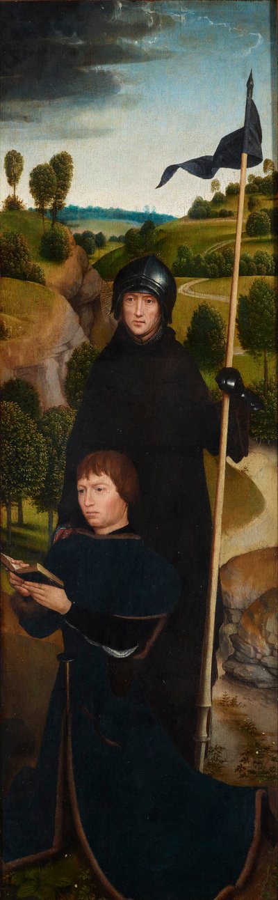 Un giovane in preghiera con San Guglielmo di Maleval da Hans Memling