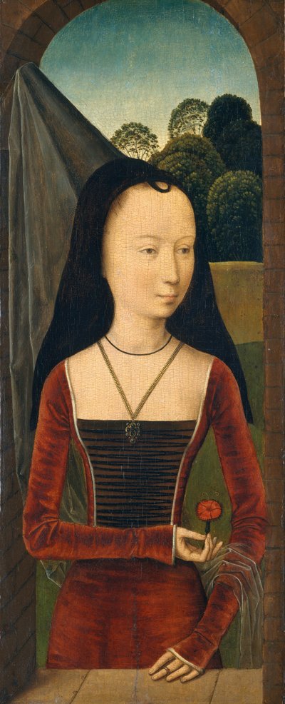 Giovane donna con un garofano, ca. 1485-90 da Hans Memling