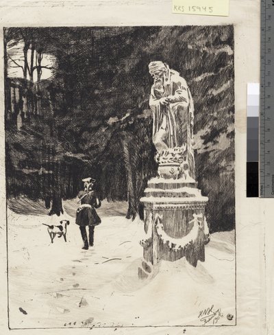 Inverno. Parco del castello di Fredensborg da Hans Nikolaj Hansen
